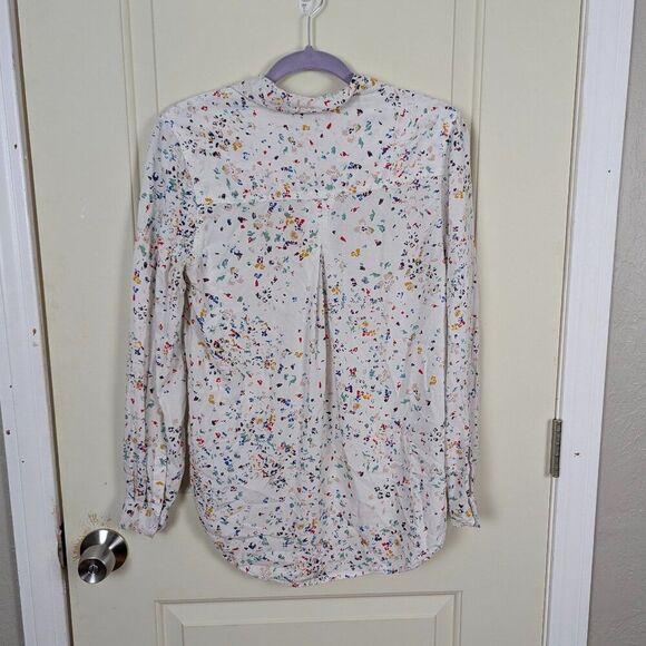 Beach Lunch Lounge | White Multicolor Floral Button Down Shirt Size Small - Picture 2 of 8